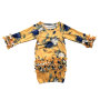 Wholesale Floral Newborn Ruffled Milk Silk Baby Gown