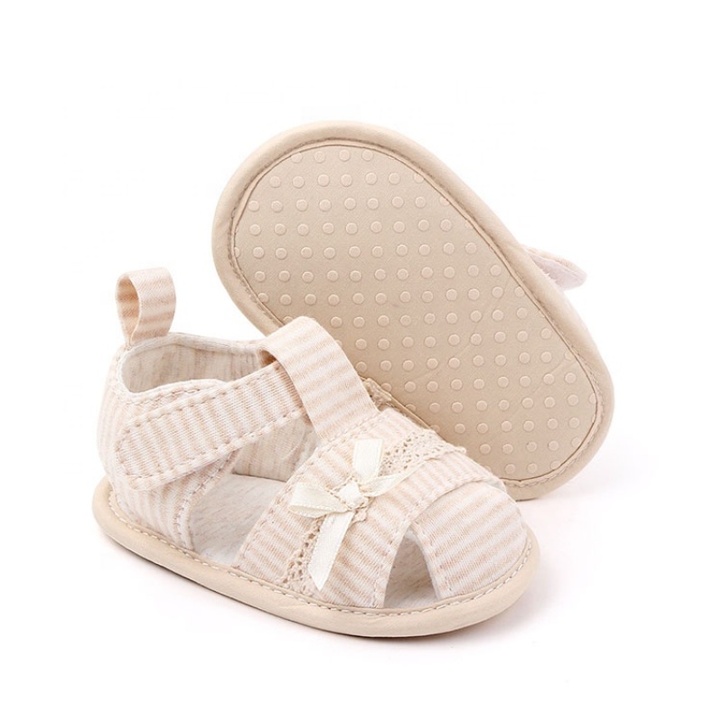 2021 new design summer baby breathable shoes cotton bow sandals