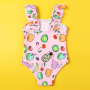 Manufacturers fashion custom designer bodysuit kids swimwear fruit bikini
