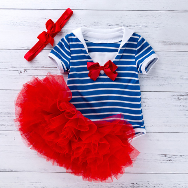 2021 Infant 4th of July baby outfit tutu bloomer set