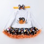 Halloween long sleeve cartoon printed fancy pettiskirt   shirt dress