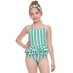 USA red green high quality striped string bikini custom kids swimwear