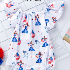 2021new fashion 4th of july baby girl romper set