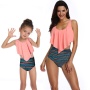 Cheap high quality custom printed designer swimsuits  2021 child swimwear girl