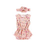 Soft Anti-Bacterial Infant & Toddlers Romper With Big Flower Headband Baby Clothes Set