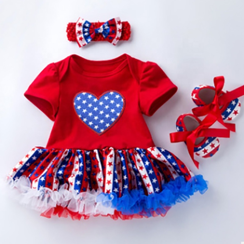 new fashion 4th of July baby girl tutus clothing set
