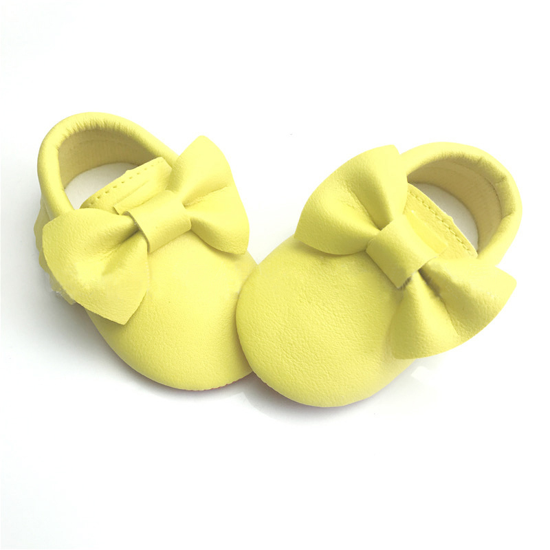 Newborn Infant Soft  Baby  Leather Shoes Bow Tassel Toddler Shoes For Girl 0-1Year