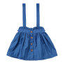 KAPU Cotton denim kid  toddler baby girl jean mini suspender skirt