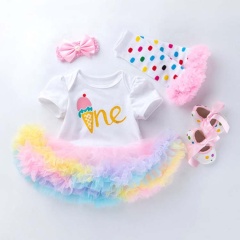 Wholesale Boutique Children Girl Birthday Tutu Dress Outfit Set With Baby Shoes And Leg Warmer And Headband 