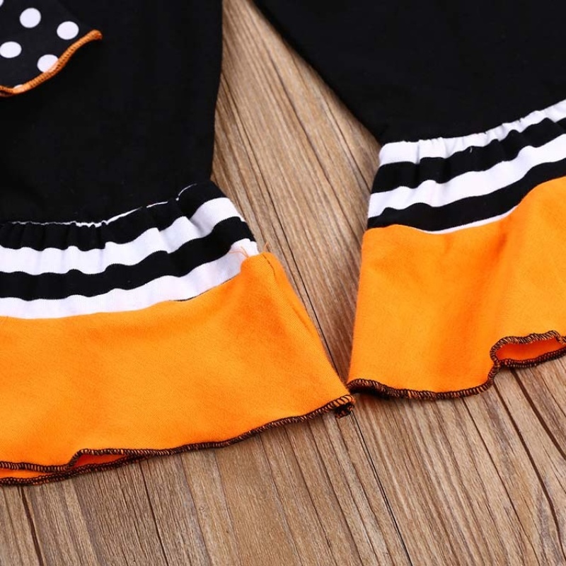 2021 autumn halloween black polka dot stylish dress flared pants toddler girl designer clothing