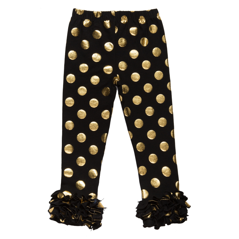 Cotton Knit Baby Pants Pattern Polka Dot Kids Children Girls Baby Icing Ruffle Leggings