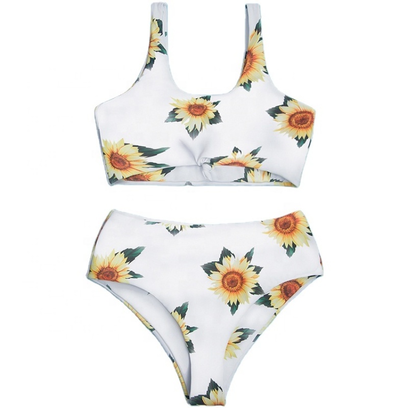 Summer fashionable color changing high waist swimsuit sport style bikini
