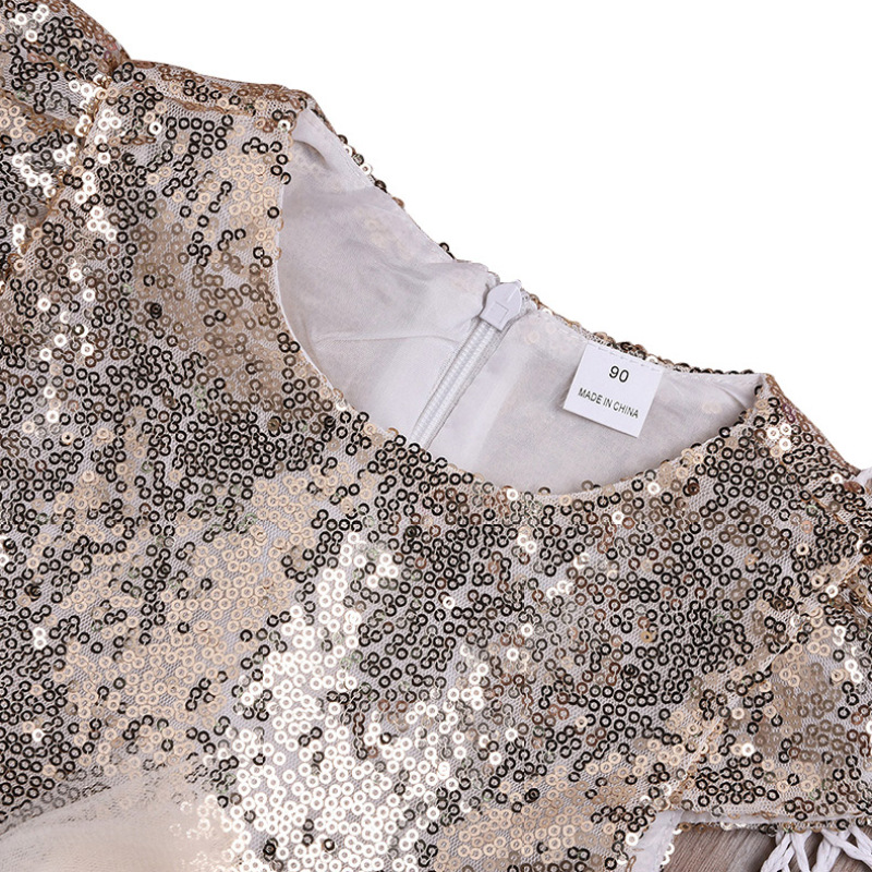 Wholesale Fashion Crochet Fabrics Children Girls Pearl Dresses Kids Boutique Puffy Clothing Sets For 5 8 12 Year Old