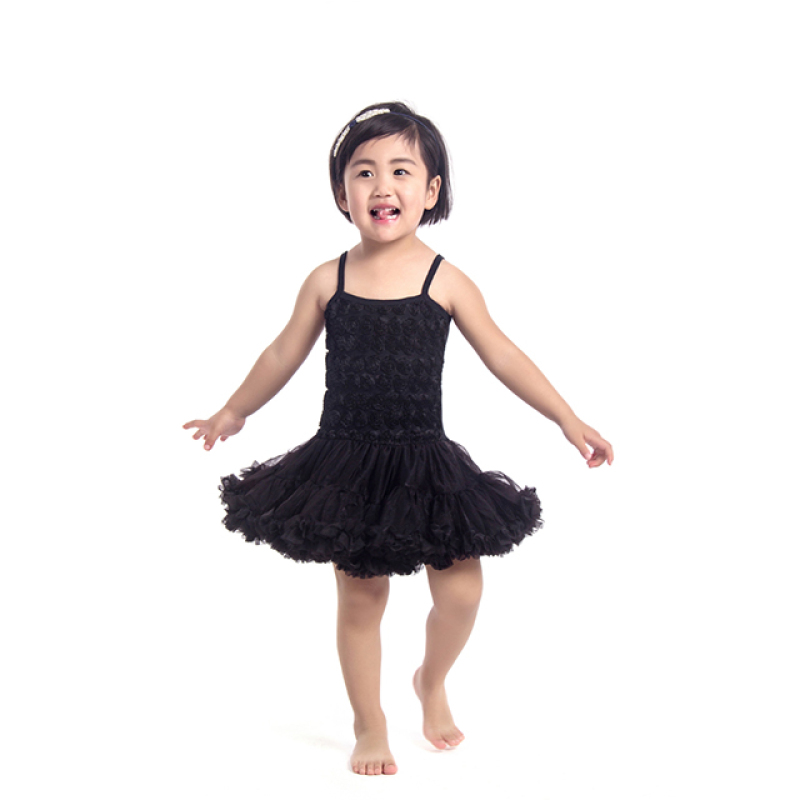 Wholesale New Design Pretty Children Boutique Rosette Dresses For Photograph