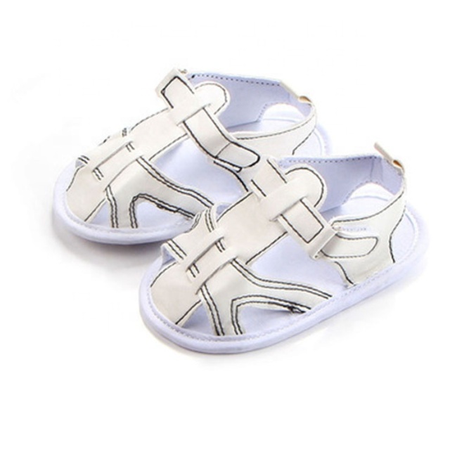2021 summer fashion white soft sole baby shoes double strap sandals