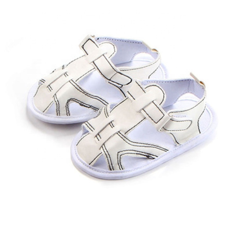 2021 summer fashion white soft sole baby shoes double strap sandals