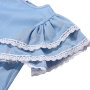 Muchachas al por mayor del vestido del dril de algodón del cordón del algodón con las mangas cortas del volante