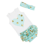 Gold Polka Dots Baby Girl Tee Top Outfit With Ruffle Bloomer And Headband 