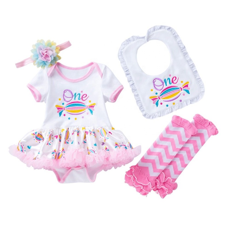 New Arrival High Quality Cotton Baby Romper With Bib And Leg Warmer And Headband 