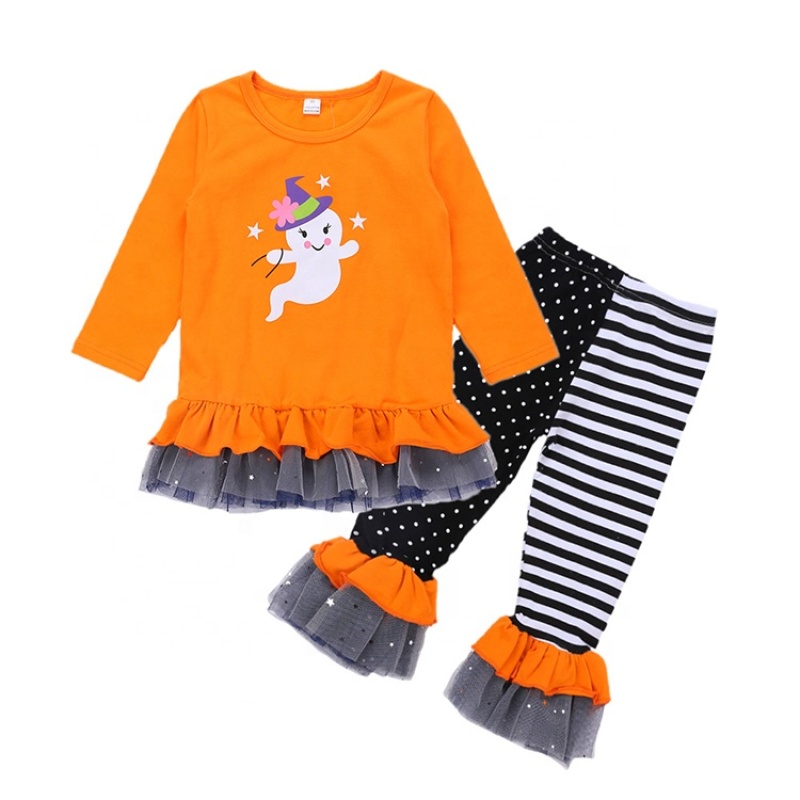Factory halloween sequins stylish cartoon ruffles long flared pants costume kid