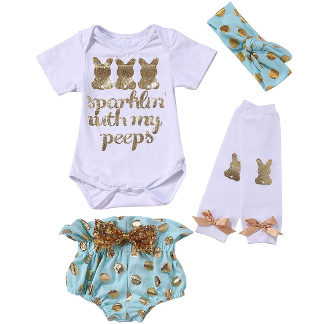 Latest design kids clothes wholesale Easter rabbit boutique baby girl outfits