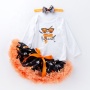 2021 halloween long sleeve trendy 3 piece baby romper tutu skirt luxury sets