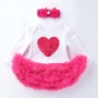 Factory Sale High Quality Cotton Baby Girl Romper With Tulle Tutu Dress And Headband 