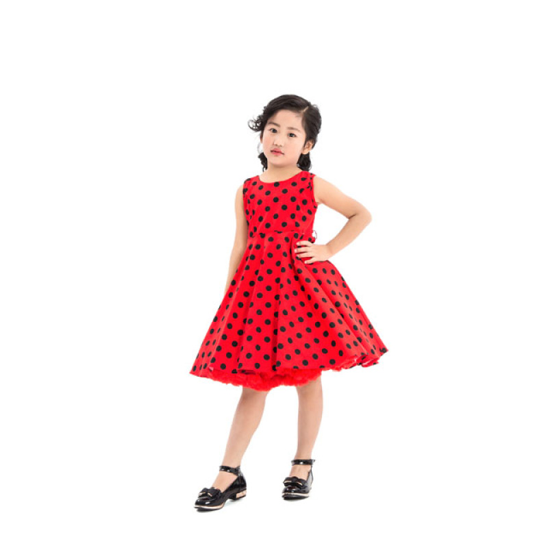 Wholesale New Arrival Vintage Polka Dots Casual Girl 1950s Dresses