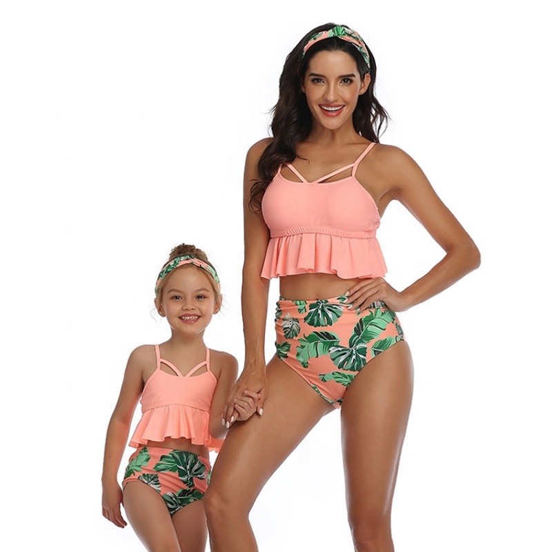 New arrival modest sexy high waist swimwear women little girl swimsuit
