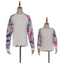 Wholesale causal tie dye splice t-shirt mommy and me 2-pcs set fall clothing