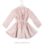 Soft pleated children fancy top designs dress coat velvet tunic girl winter shirts