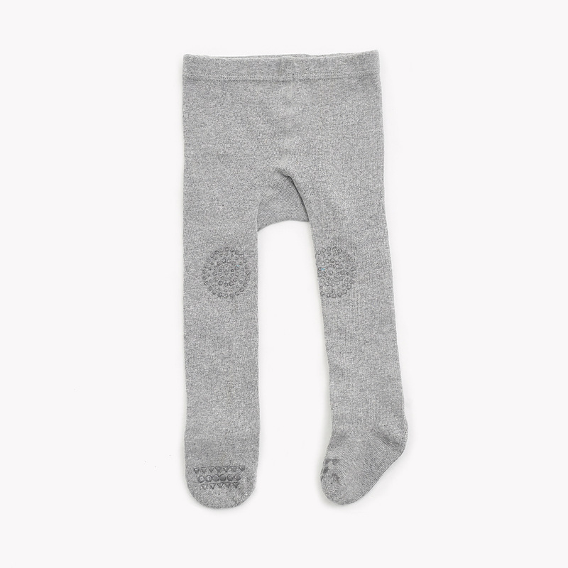 Wholesale pink fall cotton ribbed knit stockings newborn baby girl footed leggings anti slip tights