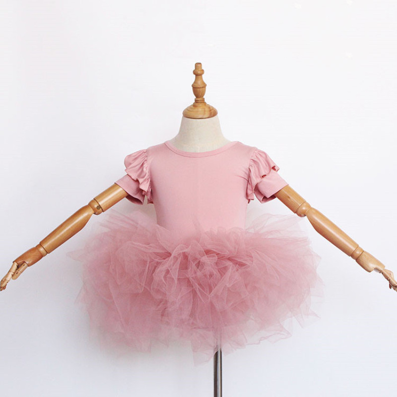 Wholesale Girls Casual Short Sleeves Ballet Tulle Tutu Dancing Skirts
