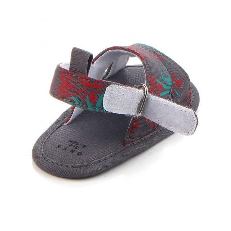 New Fashionable grey custom printed shoes baby girl sandals