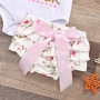 High Quality Stylish Baby Girls Short Long Sleeve Muslin Denim Jean Navy Overalls Rompers Bodysuit For Easter