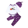 2021 Halloween black long sleeve cartoon letter customize kid boutique romper sets