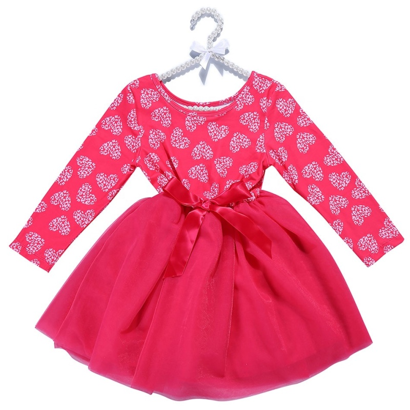 Wholesale Custom Long Sleeve Little Girls Dresses For Party Wear