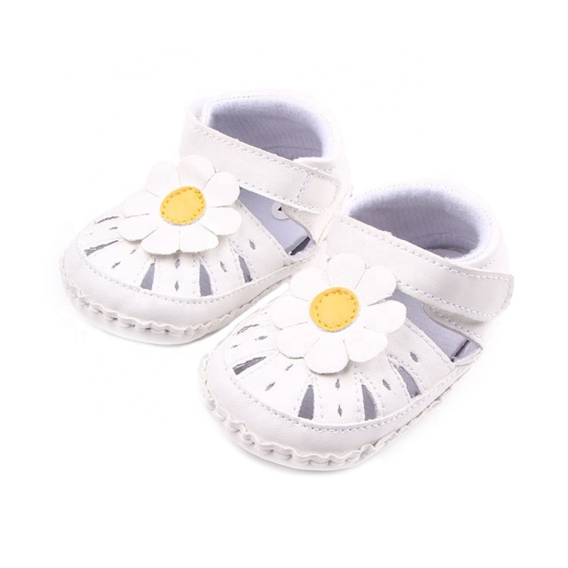 Summer comfort cute shoes baby newborn leather flower sandals