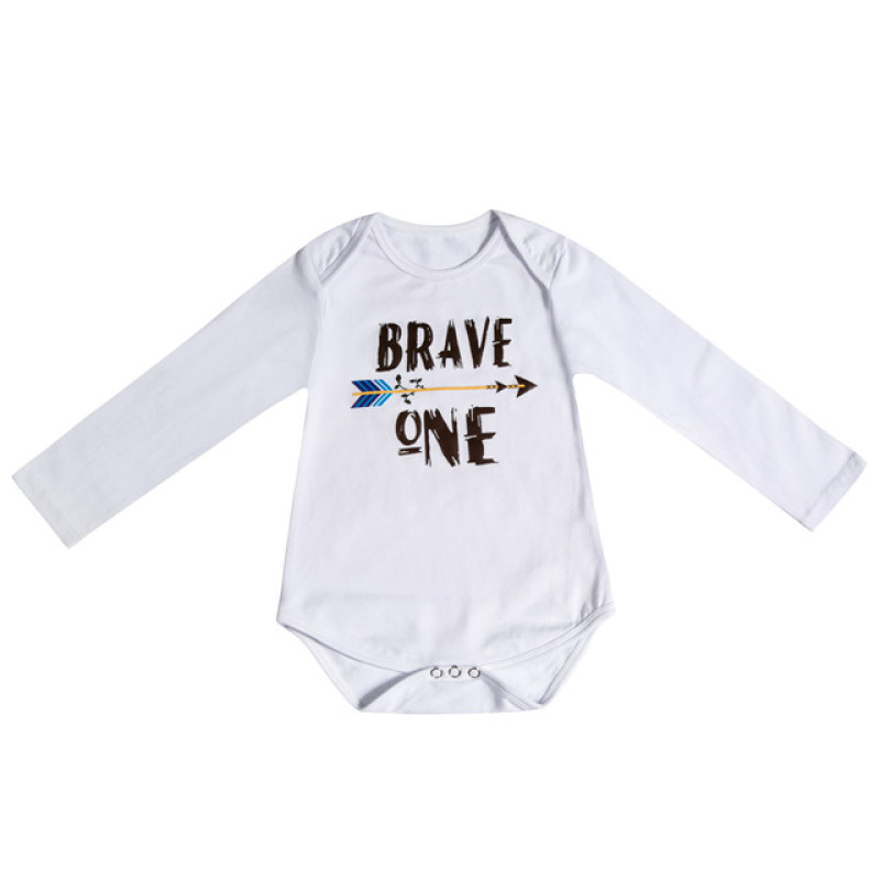 Cartoon letters loving heart white long sleeve cotton baby romper