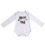 Cartoon letters loving heart white long sleeve cotton baby romper