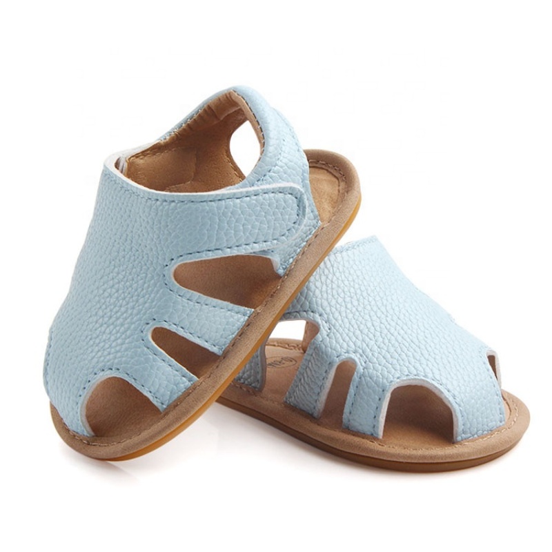 Fashion full grain leather toddler soft sole shoes hollow out sandals