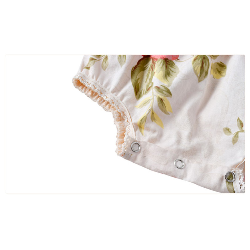 Boutique cute cotton floral baby romper ruffle onesie infant girl rompers