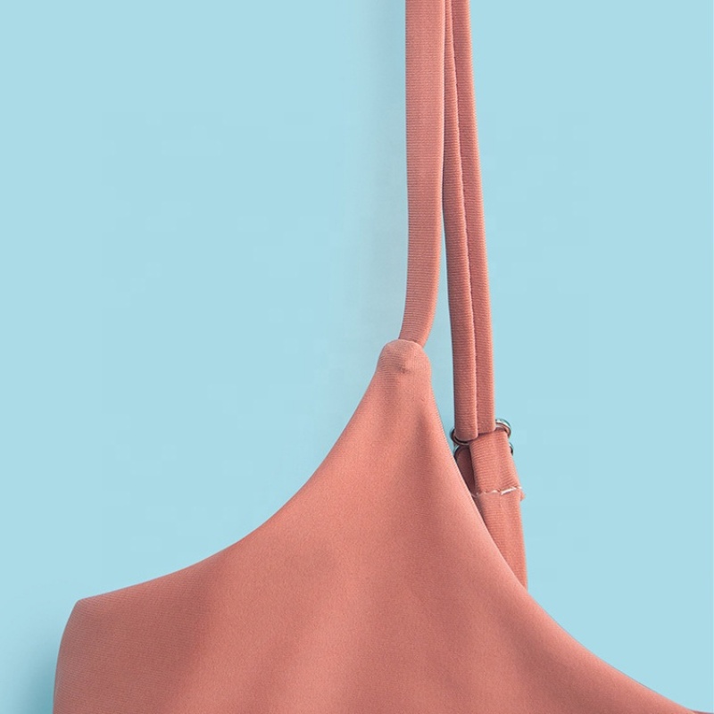 2021 cheap nude pink solid color string bikinis swimwear