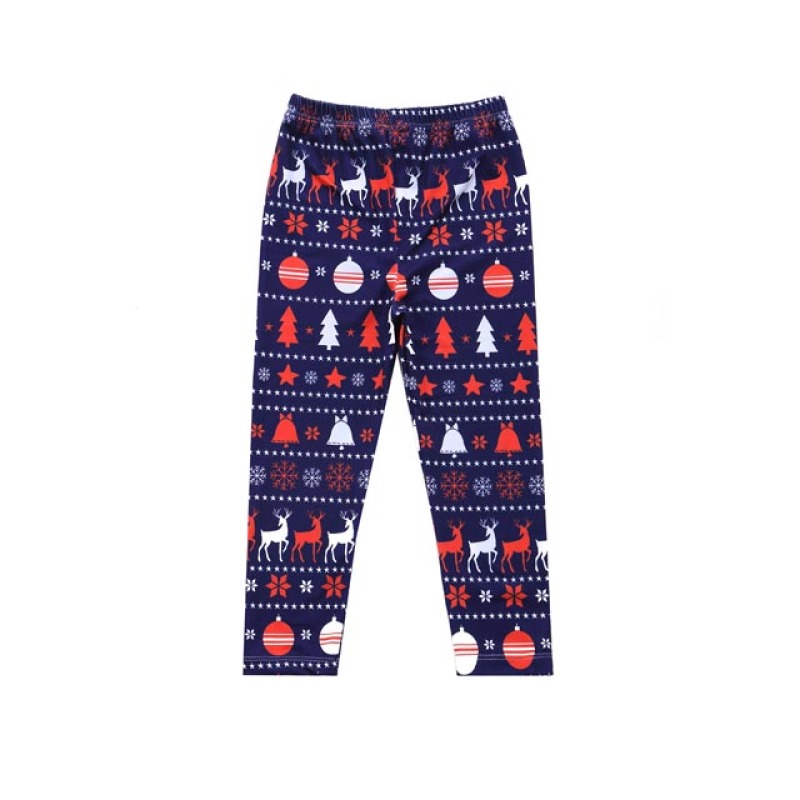 Christmas Baby Girls Full Pants Kids Boutique Floral Leggings Pants Wholesale