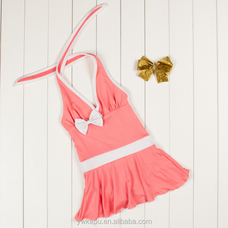 Fashion Swimwear little girl Bikini Model Beach Kids Swimsuit with headband