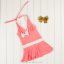 Fashion Swimwear little girl Bikini Model Beach Kids Swimsuit with headband