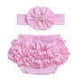 2019  Cute  Newborn  Toddler Summer Clothes Cotton Chiffon Ruffle Baby Girl Bloomers with headband