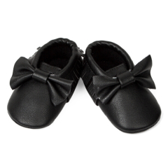 Wholesale solid color delicate bowknot baby girl shoes
