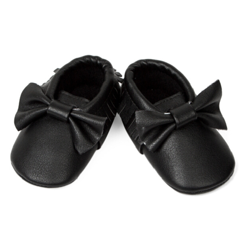 Wholesale solid color delicate bowknot baby girl shoes