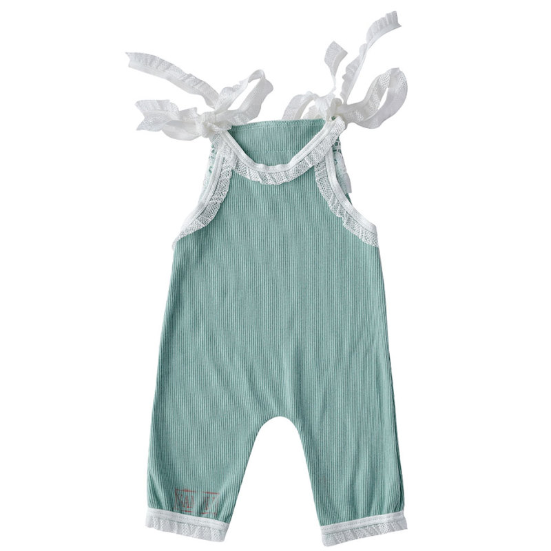 2020 fall ribbed cotton lace long newborn baby pants romper photograph clothes